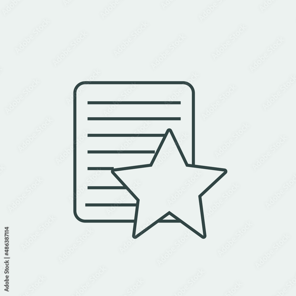 Favorite note vector icon illustration sign Favorite note vector icon illustration sign