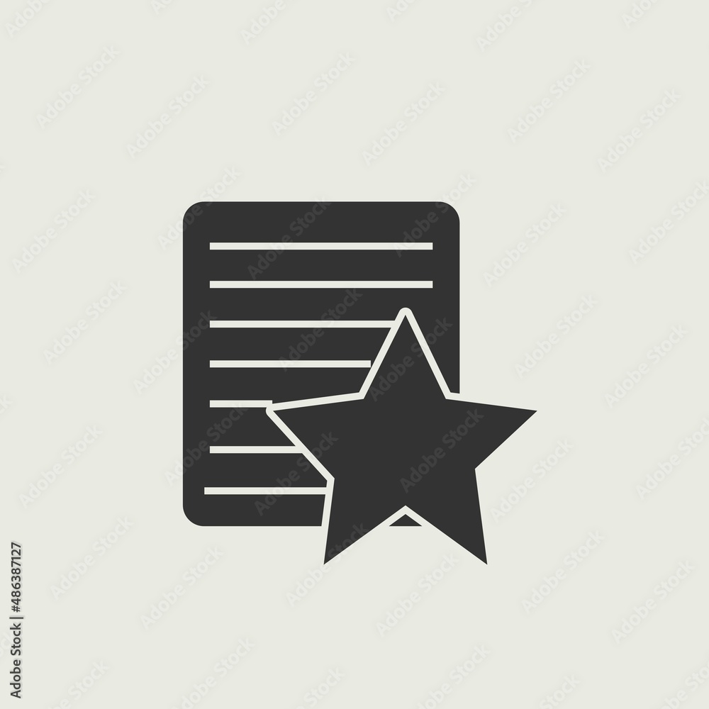 Favorite note vector icon illustration sign Favorite note vector icon illustration sign