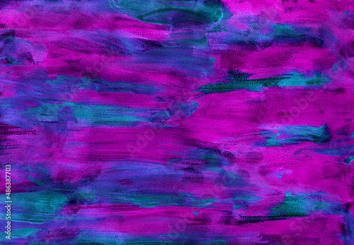 Abstract brushstrokes of fucsia pink blue paint smear brush. Textured artistic illustration. Smears of cosmetics. Design for the fabric, backgrounds, wallpapers, covers and packaging, wrapping.