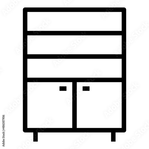 Cupboard Flat Icon Isolated On White Background