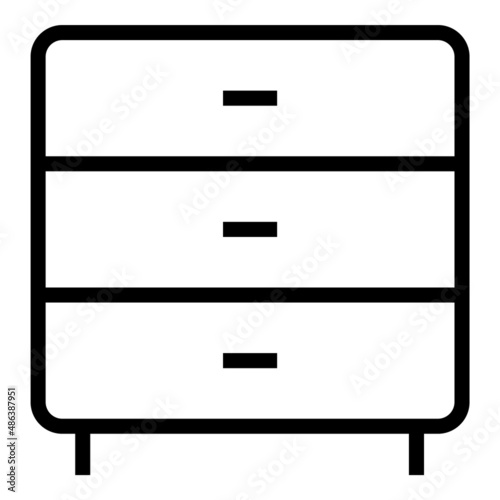 Cabinet Flat Icon Isolated On White Background