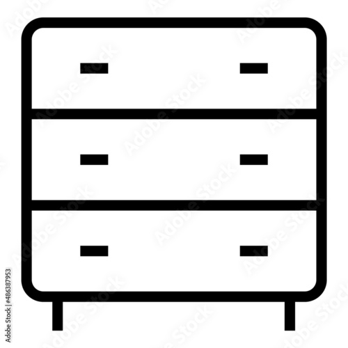 Cabinet Flat Icon Isolated On White Background