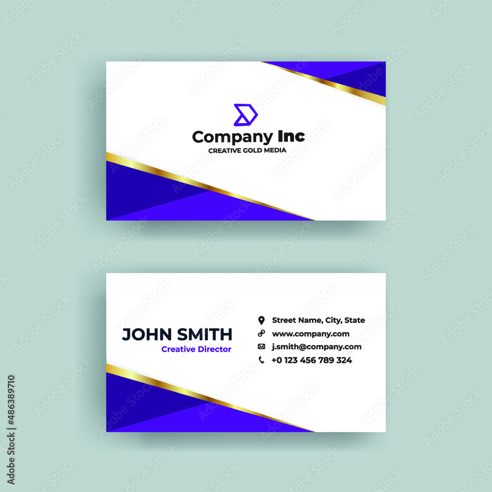 Naklejka premium Purple Golden Business Card