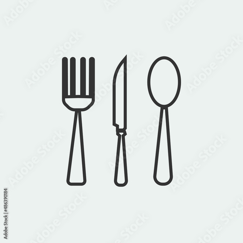Cutlery set vector icon illustration sign