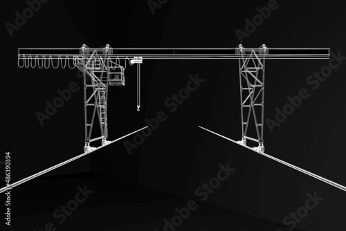 Gantry crane 3d model isolated on background  photo