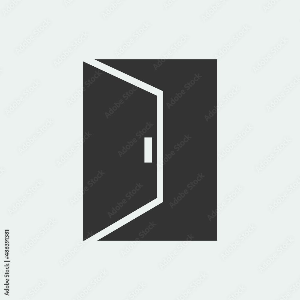 Open door vector icon illustration sign Open door vector icon illustration sign