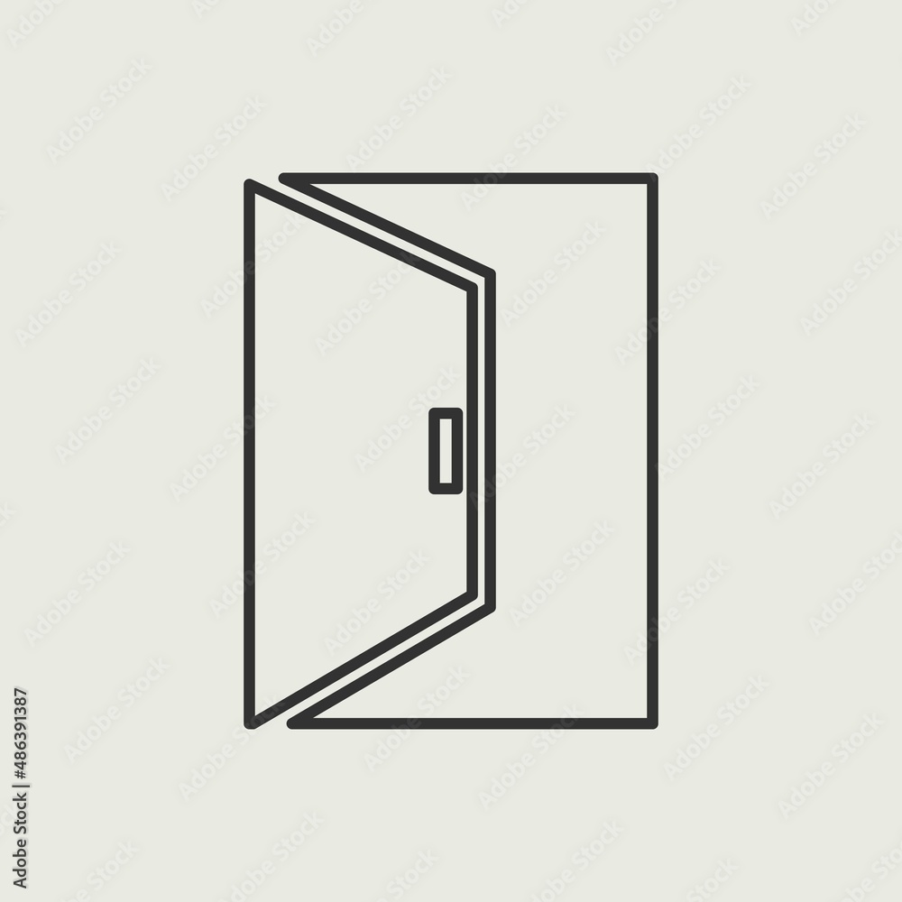 Open door vector icon illustration sign Open door vector icon illustration sign