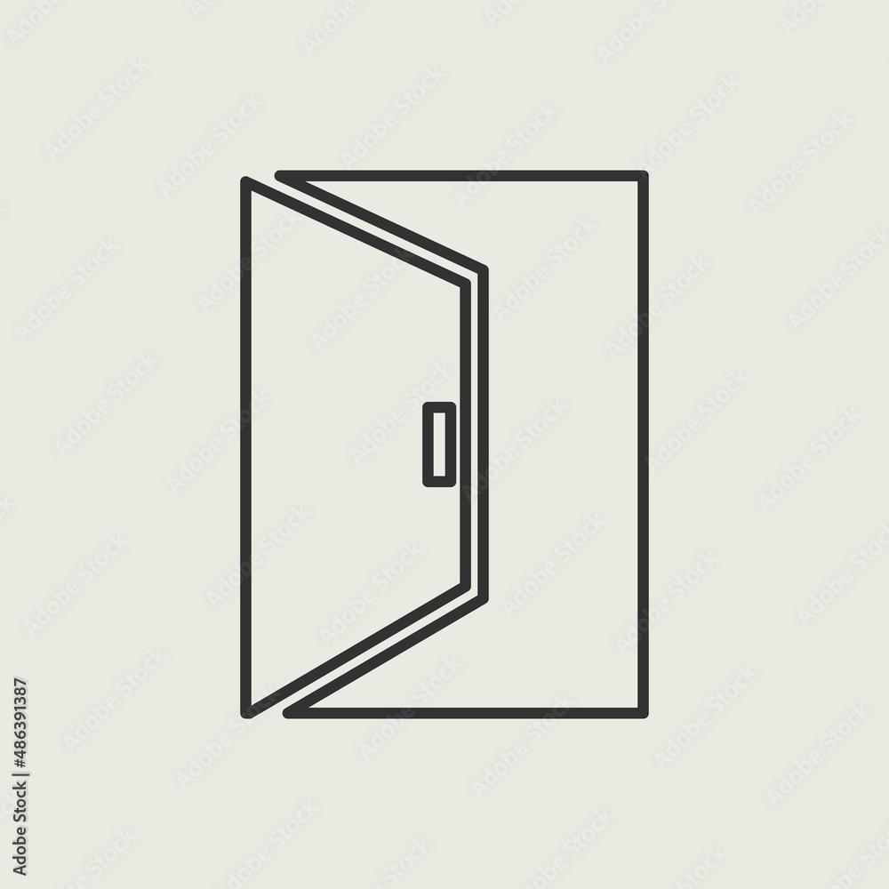 Open door vector icon illustration sign