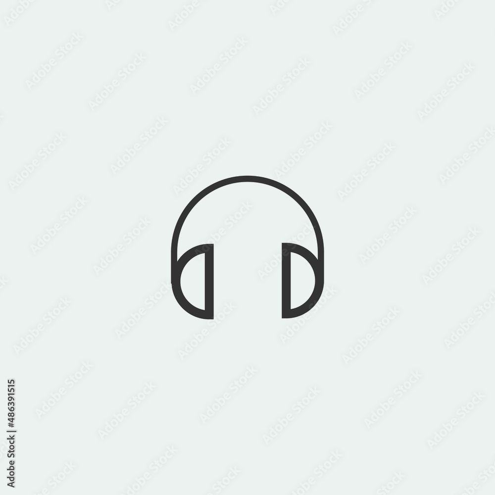 Headphones vector icon illustration sign Headphones vector icon illustration sign