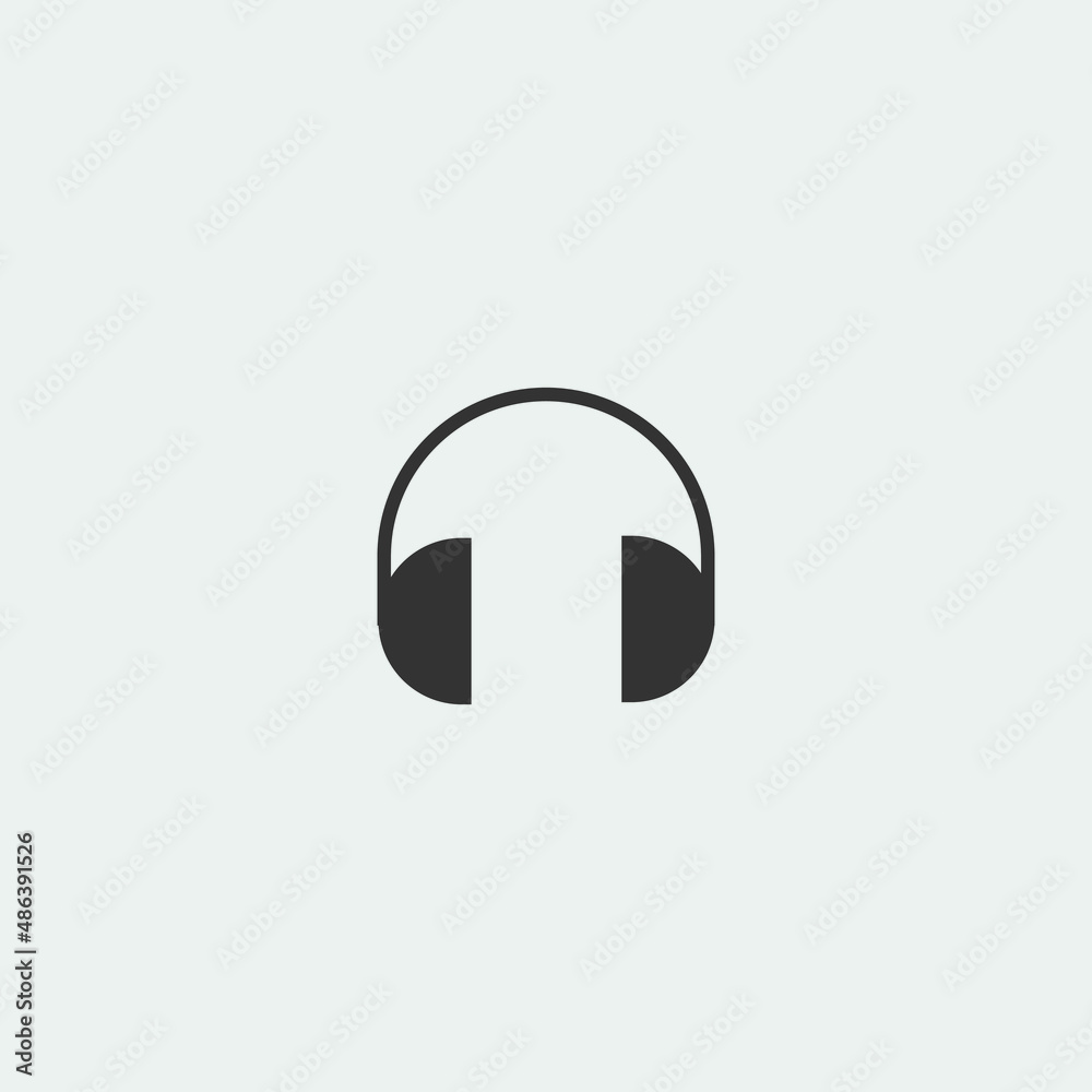 Headphones vector icon illustration sign