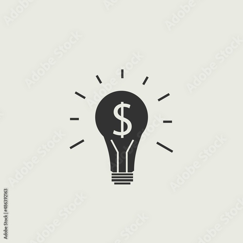 dollar bulb vector icon illustration sign