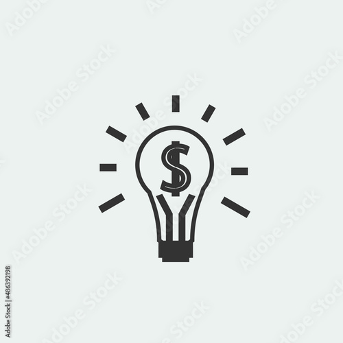dollar bulb vector icon illustration sign