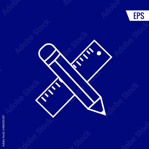 Pencil and ruler vector icon illustration sign