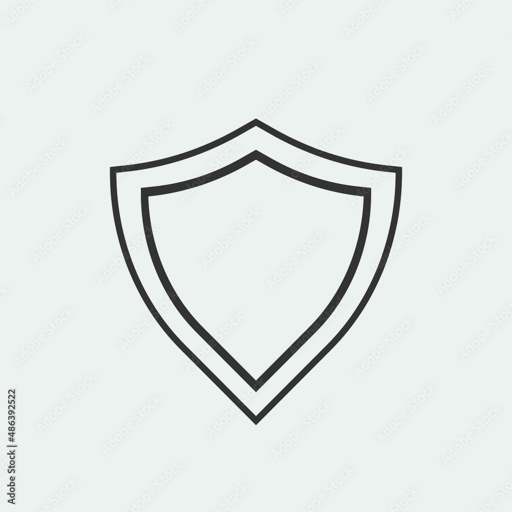 Shield vector icon illustration sign Shield vector icon illustration sign