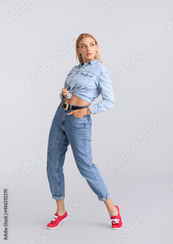 Fashionable young woman in ...