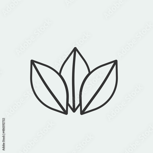 Tea leaves vector icon illustration sign