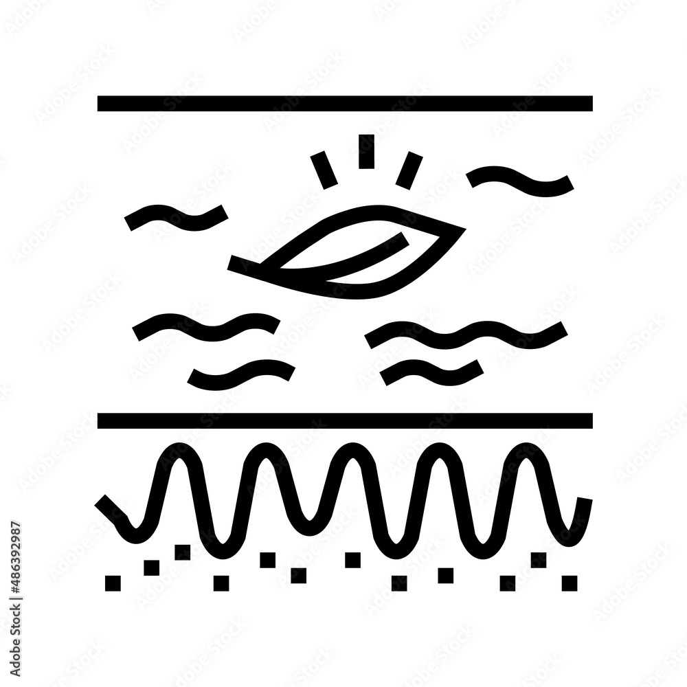 Obraz premium sensitive skin line icon vector. sensitive skin sign. isolated contour symbol black illustration