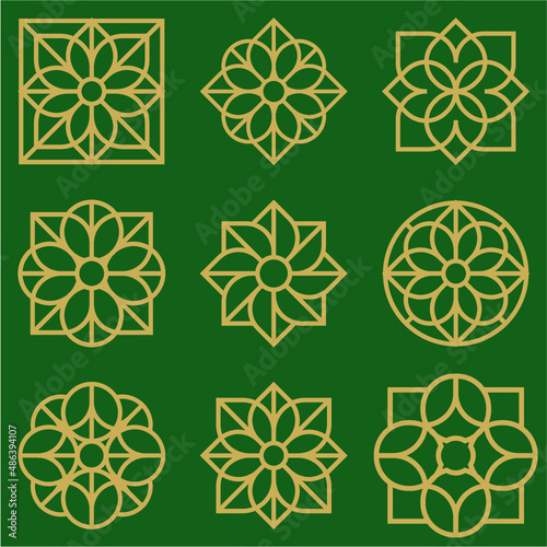 Simple Islamic ornament vector group. Best for element your design template.