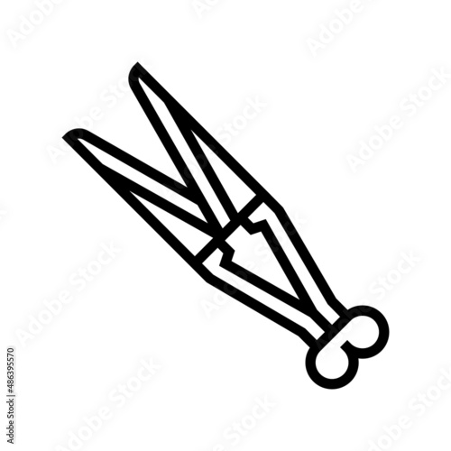 shear sheep hand tool line icon vector. shear sheep hand tool sign. isolated contour symbol black illustration