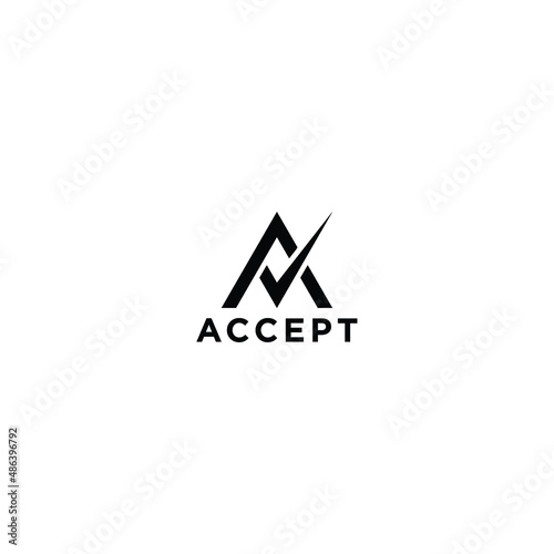Letter A Tick or Check Mark Logo Design Vector Icon Graphic Emblem Illustration Background Template