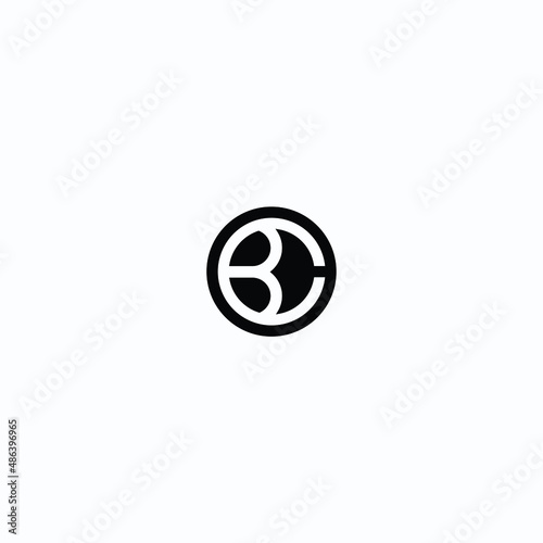 simple modern initials B,C CB  with illustration circle shape 