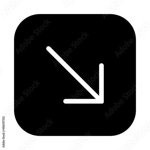 down right icon - solid style