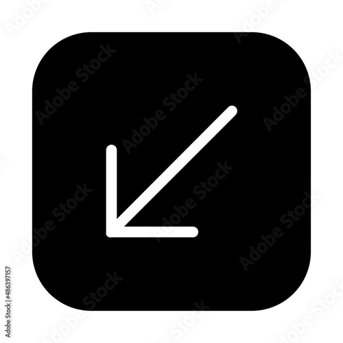 down left  icon - solid style