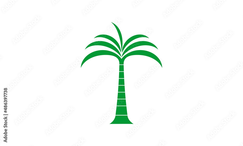 Green coconut tree logo