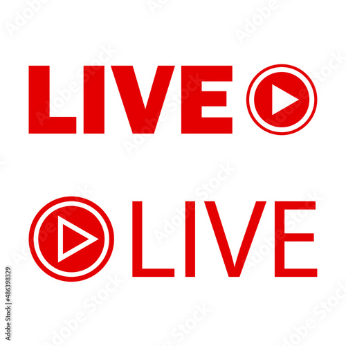 Red live frame, great design for any purposes. Online video. Video player template. Vector illustration. stock image.
