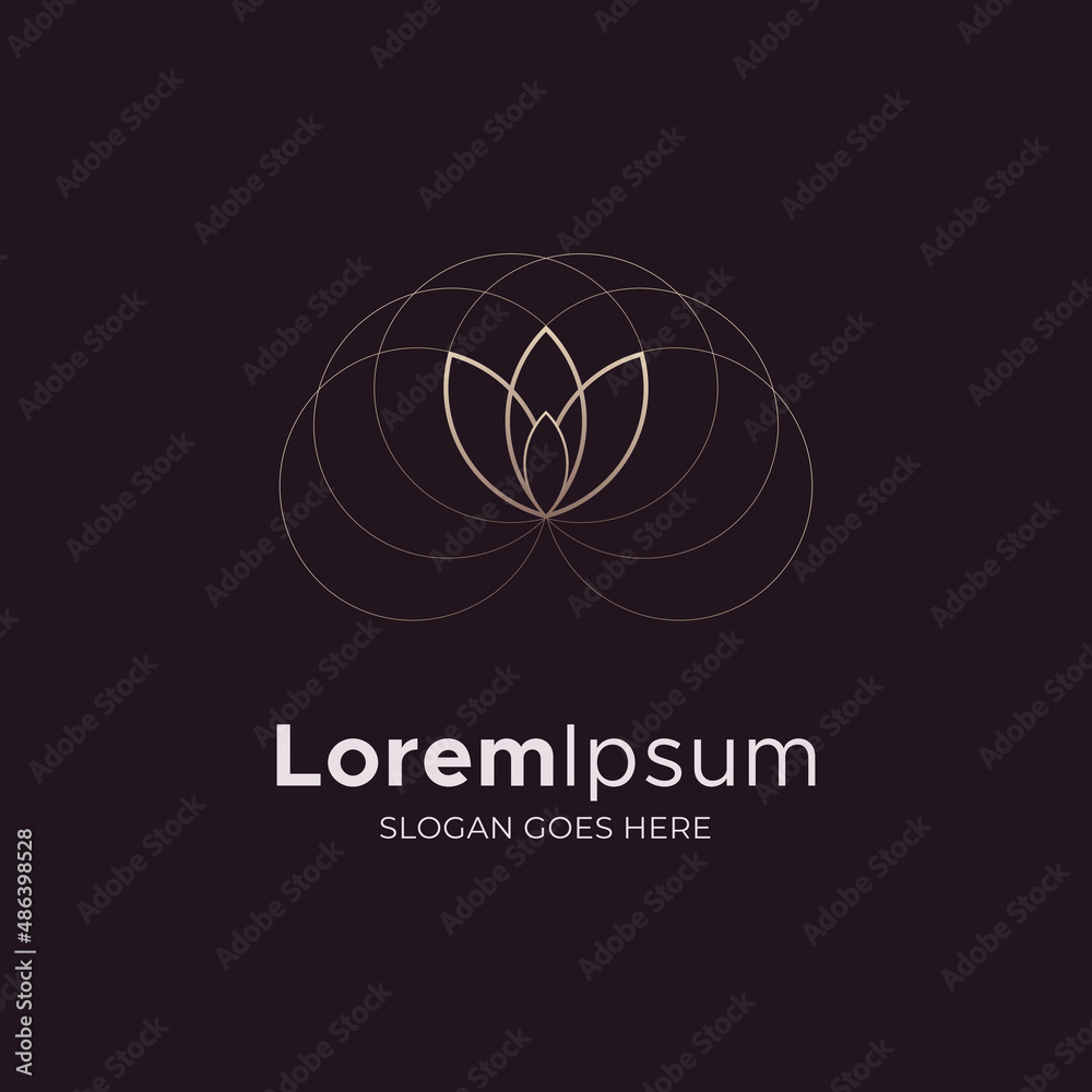 Elegant design lotus logo illustration Elegant design lotus logo illustration