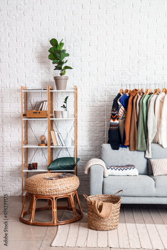 Shelf unit, sofa and rack w...