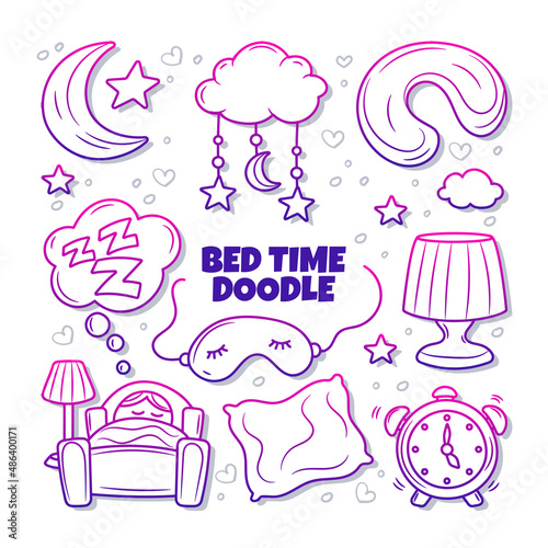 Sleep badtime element collection with gradient outline style