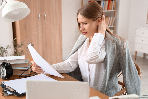 Worried businesswoman with ...