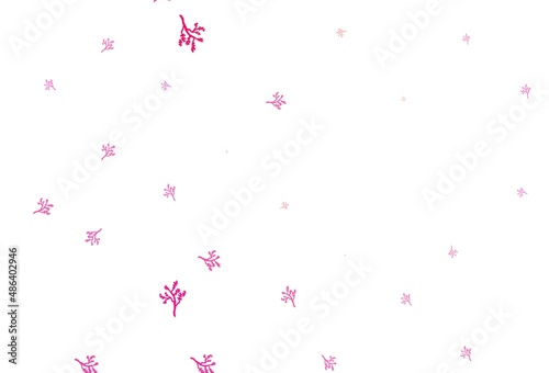 Light Red vector doodle pattern with sakura.