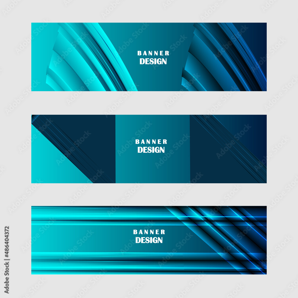 Set of blue banner background vector design Set of blue banner background vector design