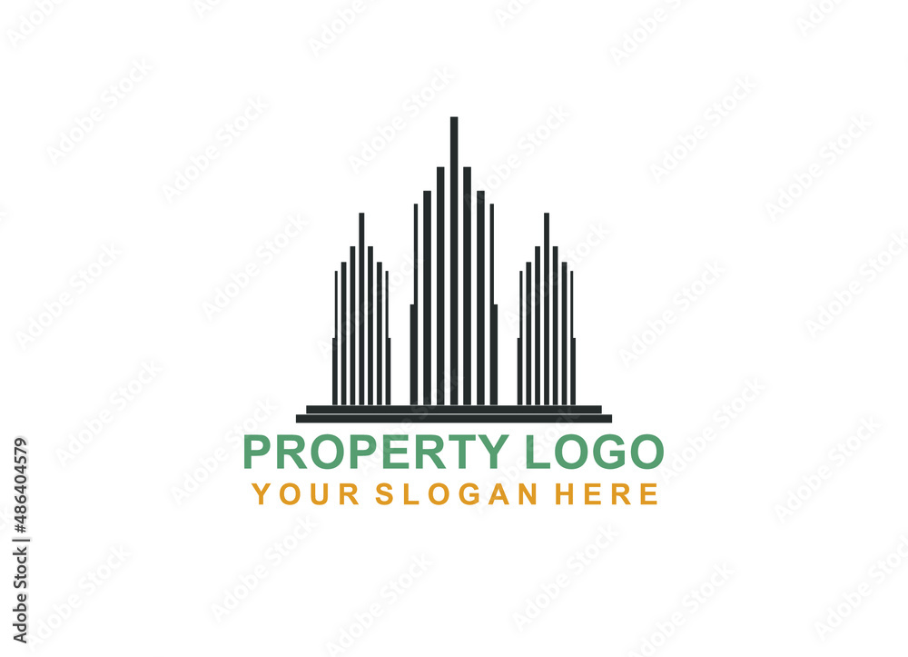 Property with  line art logo design inspiration Vector