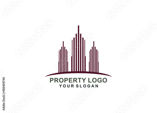 Property with  line art logo design inspiration Vector
