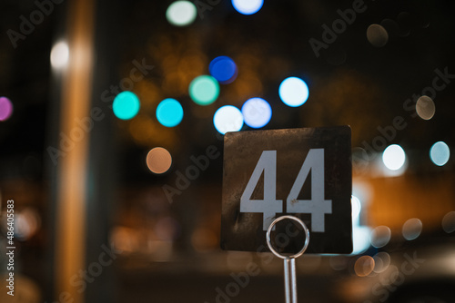 Table number in restaurant