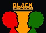 Celebrate of Black History Month design. Vector illustration and icon symbol. Logotype and word mark.