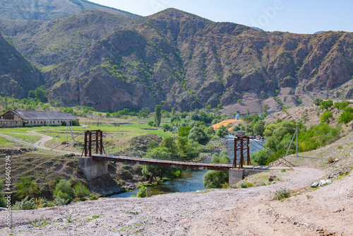 long bridge over a mountain river built