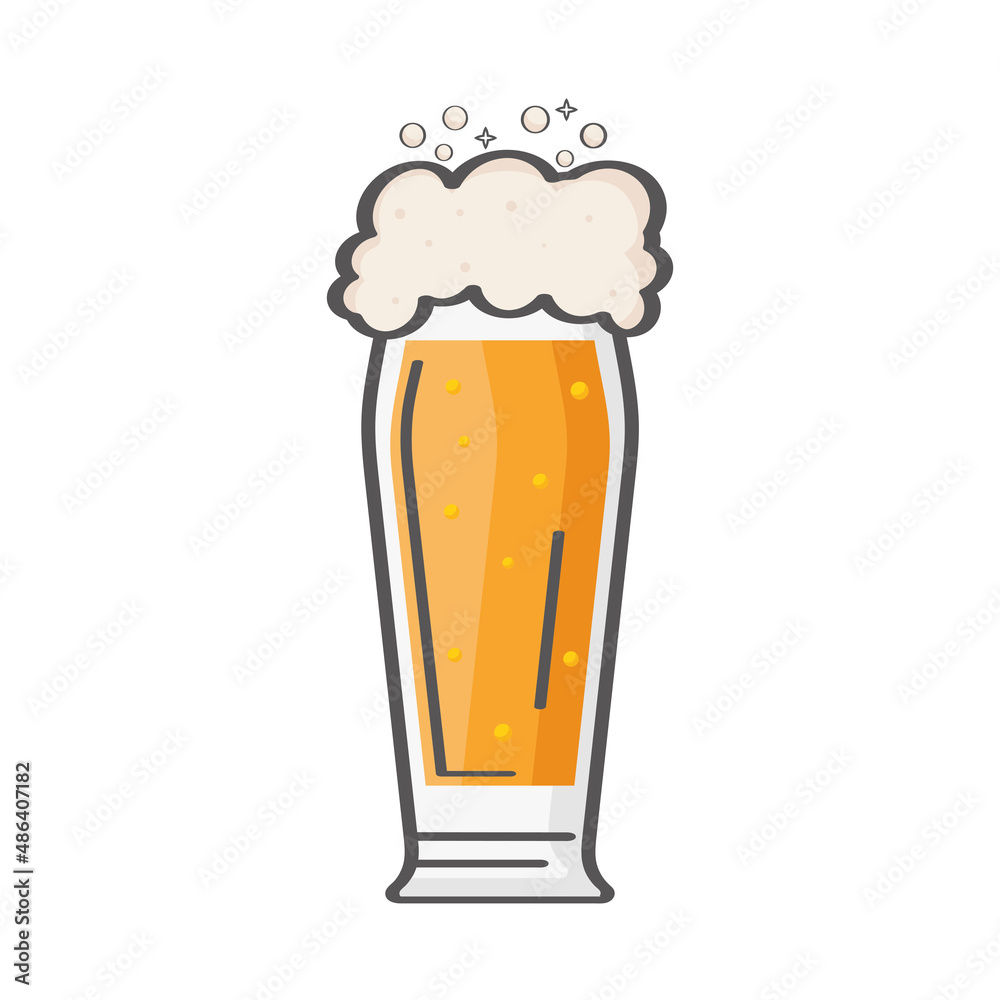 beer in glass cup with foam