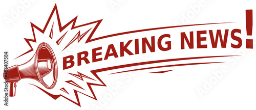 Breaking news - monochrome advertising sign with megaphone