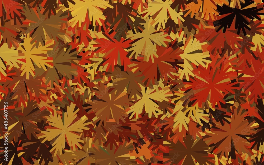 Dark Orange vector abstract pattern with flowers. Dark Orange vector abstract pattern with flowers.