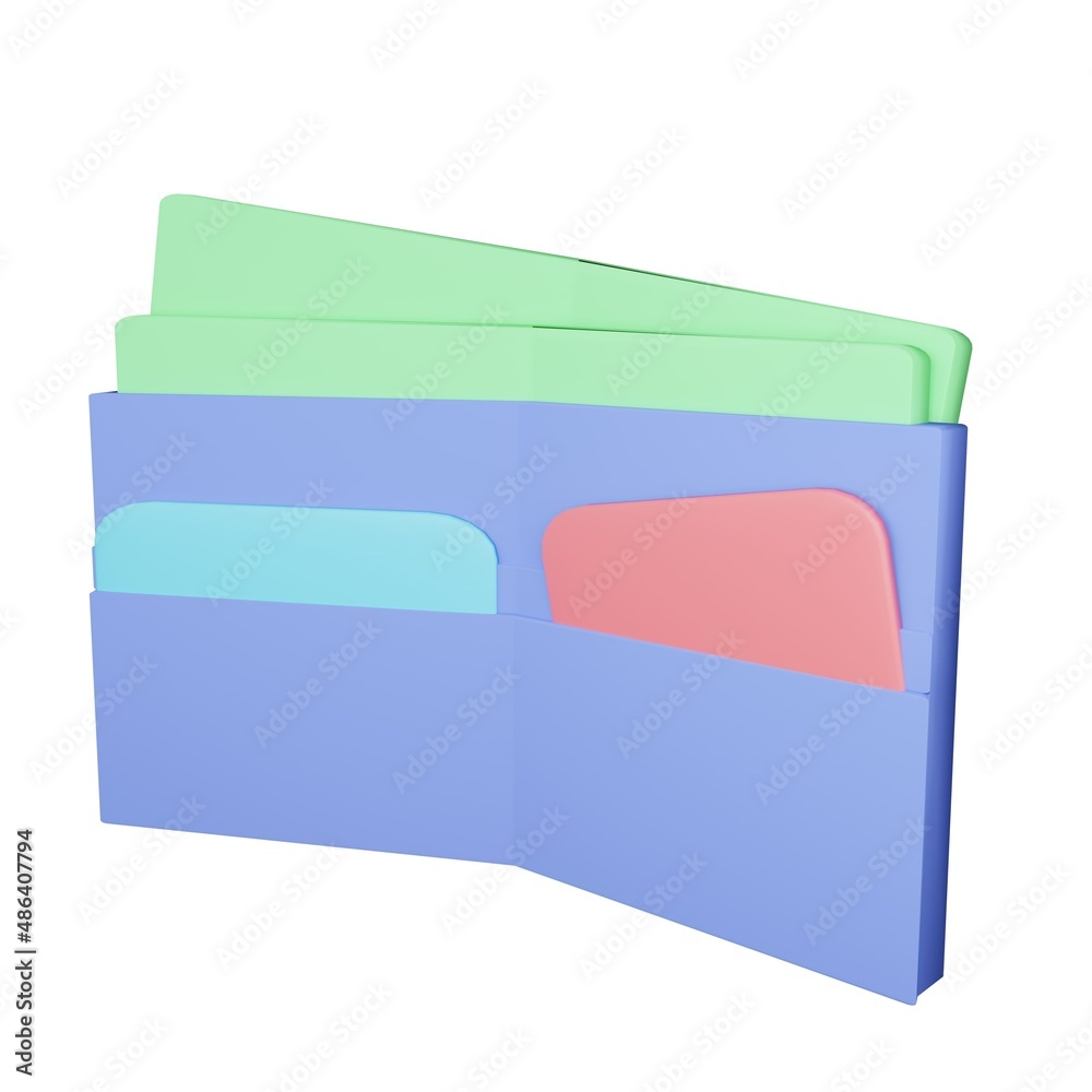 3d render icon wallet for business 3d render icon wallet for business