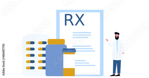 the doctor writes prescription Doctor Pharmacist