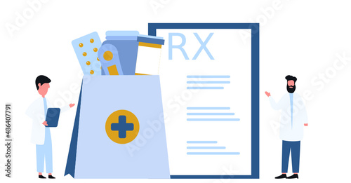 the doctor writes prescription Doctor Pharmacist