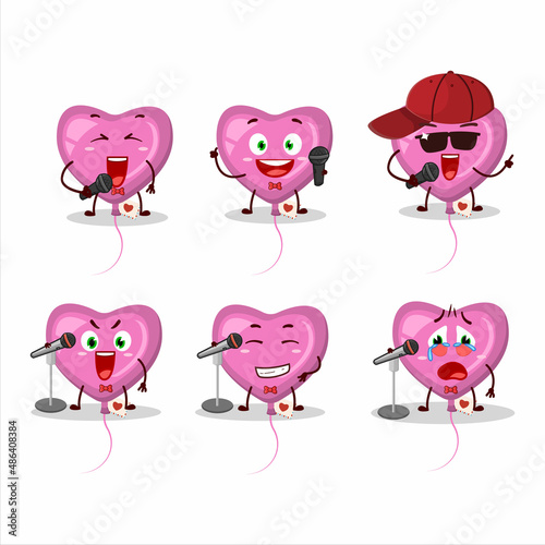 A Cute Cartoon design concept of pink love balloon singing a famous song