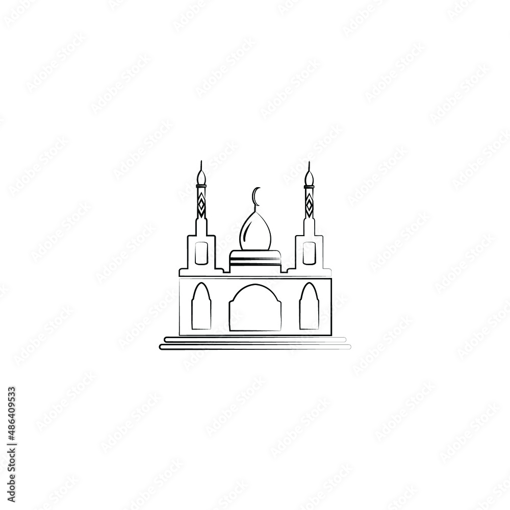 Obraz premium mosque icon logo image vector illustration