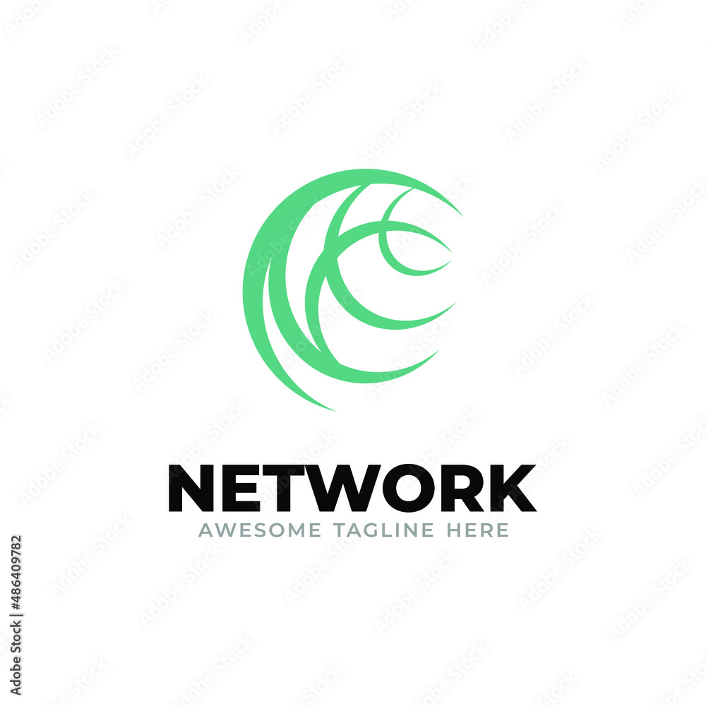 Network logo vector, Network combination circle creative design concept