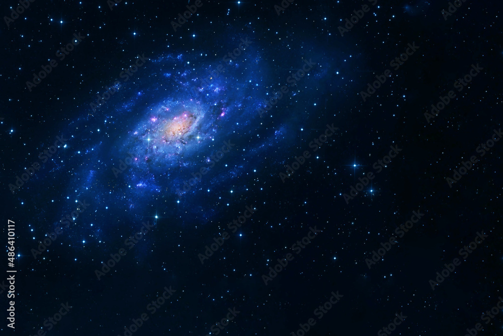 Naklejka premium Blue spiral galaxy. Elements of this image furnished by NASA